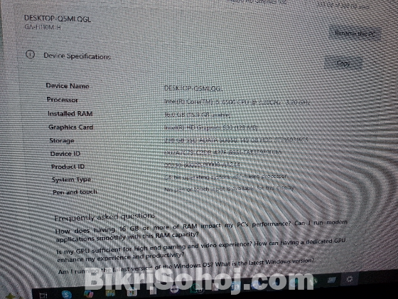 i5 6th gen p.c or Redmi monitor 21.45 new condition